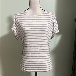 Green Envelope Light Gray Striped Tee Size L